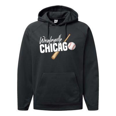 Wrigleyville Chicago Baseball American Performance Fleece Hoodie