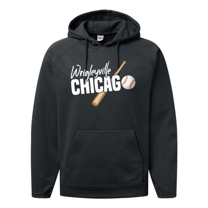 Wrigleyville Chicago Baseball American Performance Fleece Hoodie