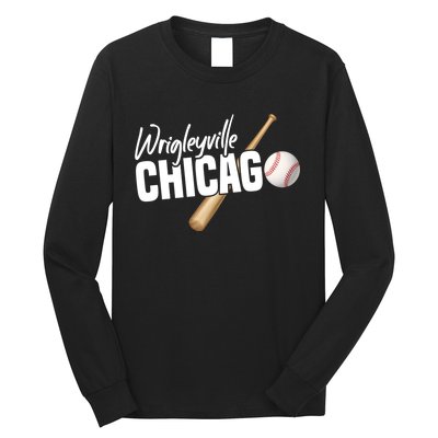 Wrigleyville Chicago Baseball American Long Sleeve Shirt