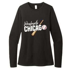 Wrigleyville Chicago Baseball American Womens CVC Long Sleeve Shirt