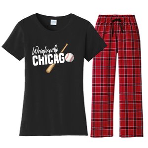 Wrigleyville Chicago Baseball American Women's Flannel Pajama Set