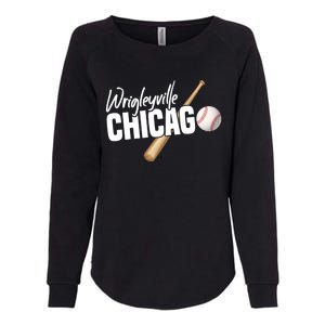 Wrigleyville Chicago Baseball American Womens California Wash Sweatshirt