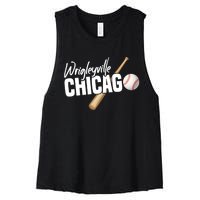 Wrigleyville Chicago Baseball American Women's Racerback Cropped Tank