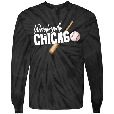 Wrigleyville Chicago Baseball American Tie-Dye Long Sleeve Shirt