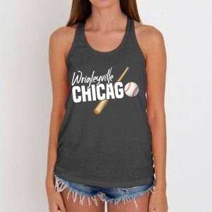 Wrigleyville Chicago Baseball American Women's Knotted Racerback Tank