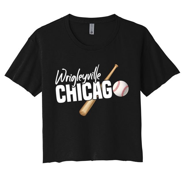 Wrigleyville Chicago Baseball American Crop Top