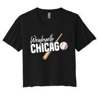 Wrigleyville Chicago Baseball American Women's Crop Top Tee