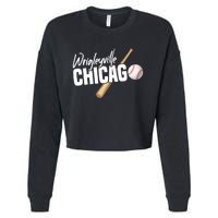 Wrigleyville Chicago Baseball American Cropped Pullover Crew