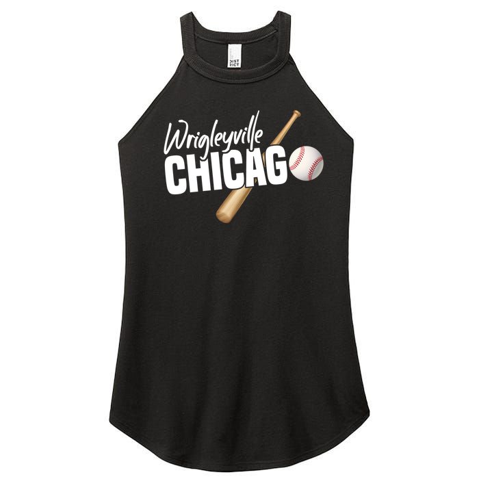 Wrigleyville Chicago Baseball American Women's Perfect Tri Rocker Tank