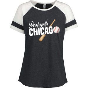 Wrigleyville Chicago Baseball American Enza Ladies Jersey Colorblock Tee