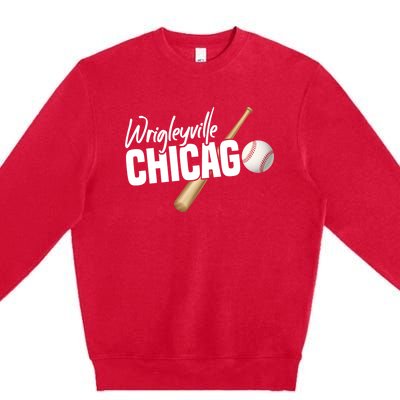 Wrigleyville Chicago Baseball American Premium Crewneck Sweatshirt