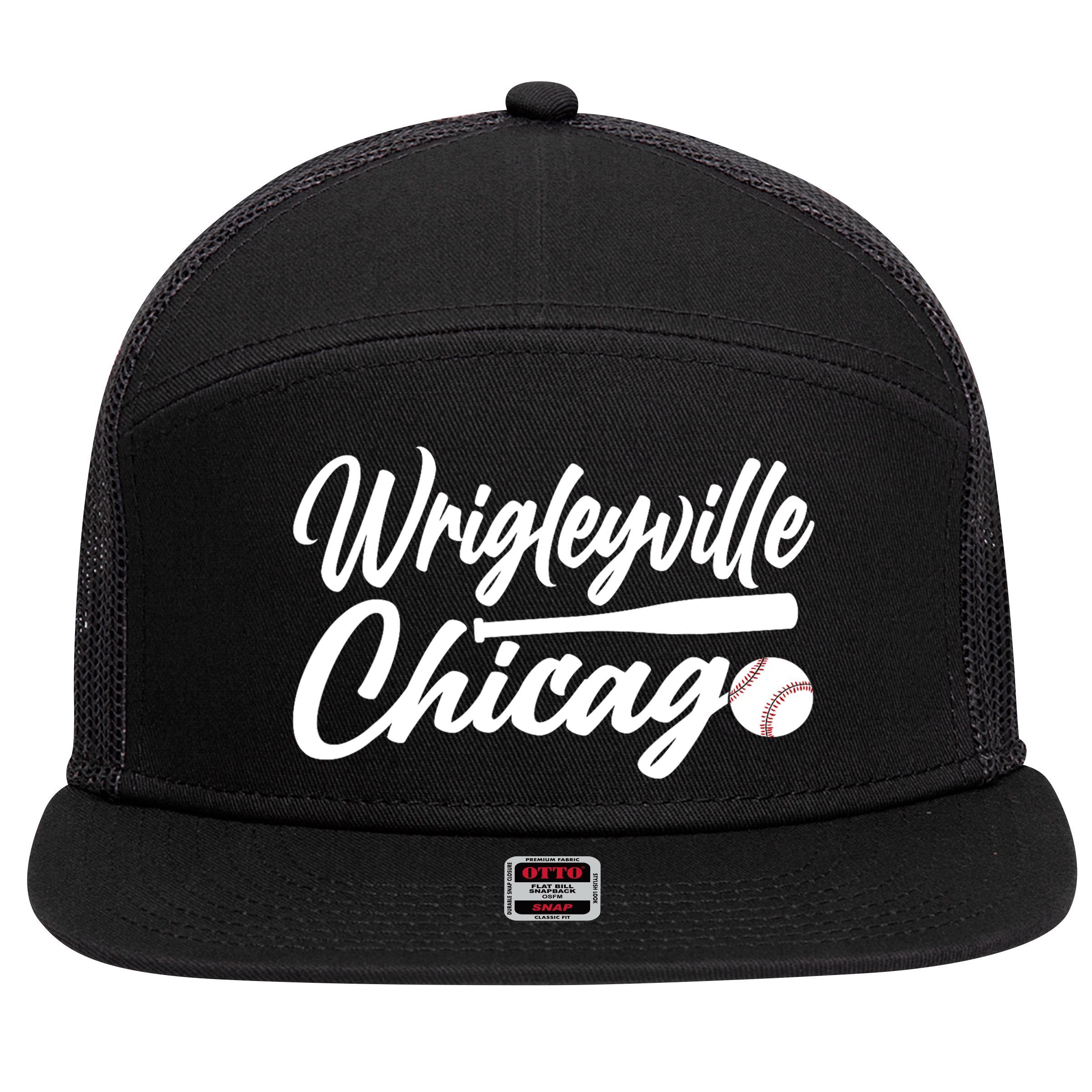 Wrigleyville Chicago Baseball American 7 Panel Mesh Trucker Snapback Hat