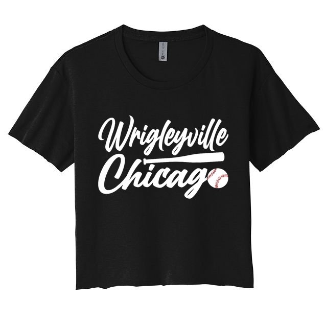 Wrigleyville Chicago Baseball American Crop Top