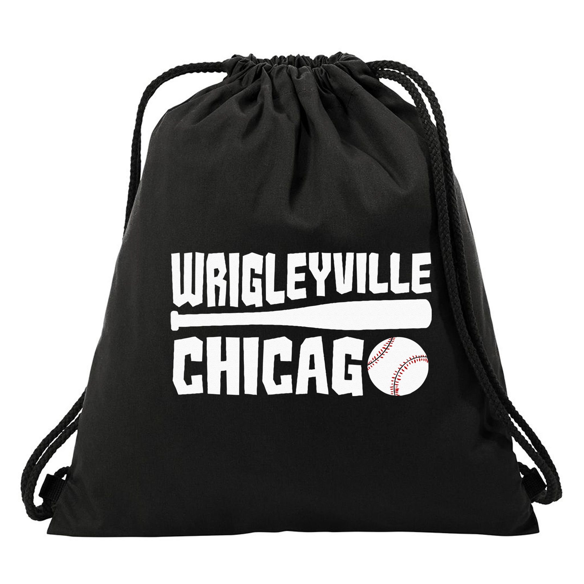 Wrigleyville Chicago Baseball American  Drawstring Bag