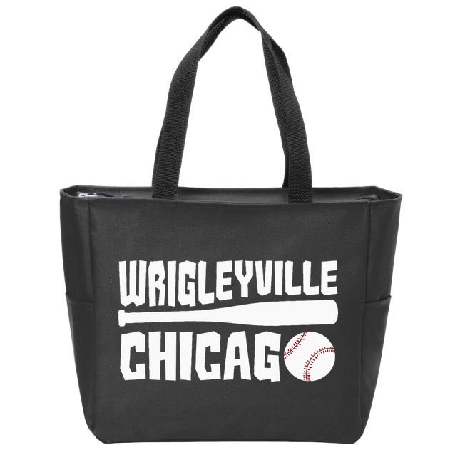 Wrigleyville Chicago Baseball American  Zip Tote Bag