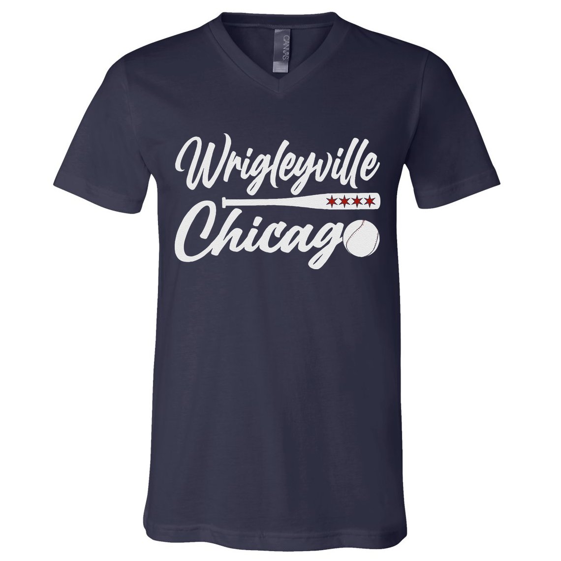 Wrigleyville Chicago Baseball American V-Neck T-Shirt