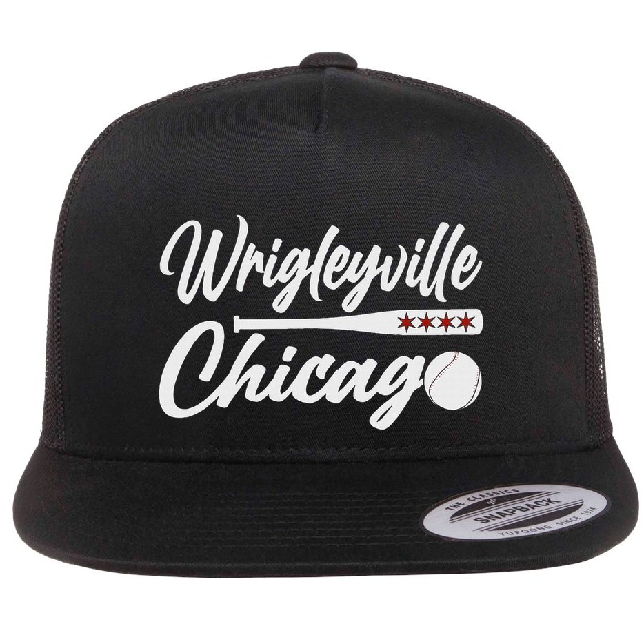 Wrigleyville Chicago Baseball American Flat Bill Trucker Hat