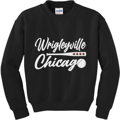 Wrigleyville Chicago Baseball American Kids Sweatshirt