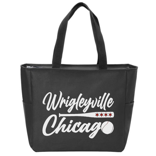 Wrigleyville Chicago Baseball American Zip Tote Bag