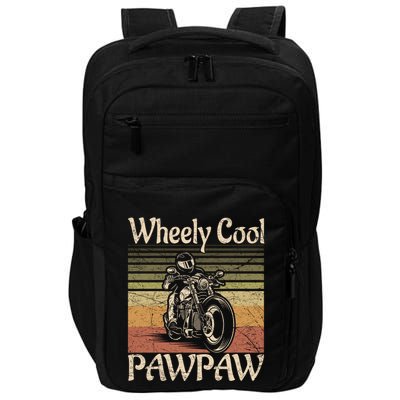 Wheely Cool Biker Pawpaw Motorcycle Grandpa Vintage Gift Impact Tech Backpack