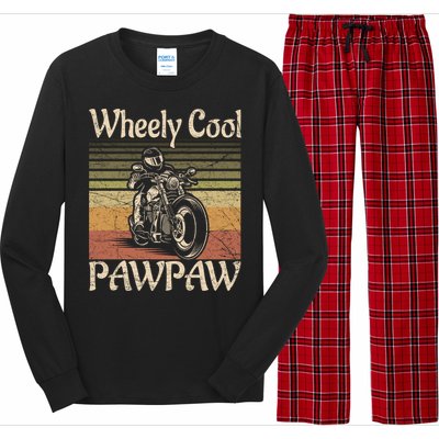 Wheely Cool Biker Pawpaw Motorcycle Grandpa Vintage Gift Long Sleeve Pajama Set