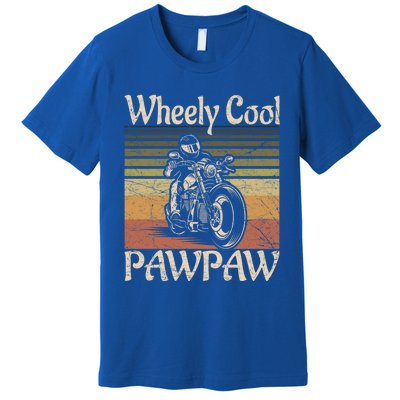 Wheely Cool Biker Pawpaw Motorcycle Grandpa Vintage Gift Premium T-Shirt