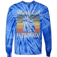 Wheely Cool Biker Pawpaw Motorcycle Grandpa Vintage Gift Tie-Dye Long Sleeve Shirt