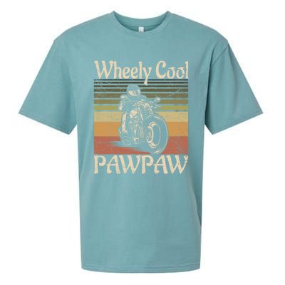 Wheely Cool Biker Pawpaw Motorcycle Grandpa Vintage Gift Sueded Cloud Jersey T-Shirt