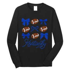 Women Coquette Bow Football Kentucky Gift Long Sleeve Shirt