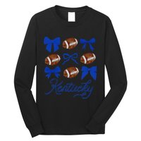 Women Coquette Bow Football Kentucky Gift Long Sleeve Shirt