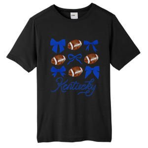 Women Coquette Bow Football Kentucky Gift Tall Fusion ChromaSoft Performance T-Shirt