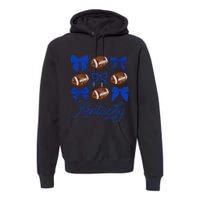 Women Coquette Bow Football Kentucky Gift Premium Hoodie