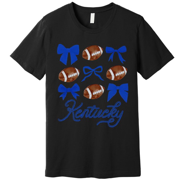 Women Coquette Bow Football Kentucky Gift Premium T-Shirt