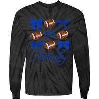 Women Coquette Bow Football Kentucky Gift Tie-Dye Long Sleeve Shirt