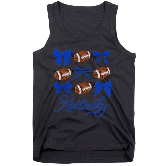 Women Coquette Bow Football Kentucky Gift Tank Top