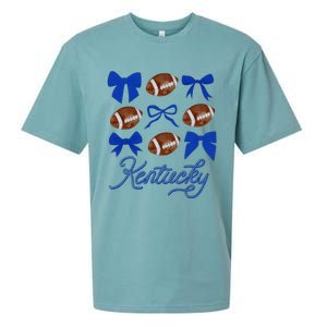 Women Coquette Bow Football Kentucky Gift Sueded Cloud Jersey T-Shirt