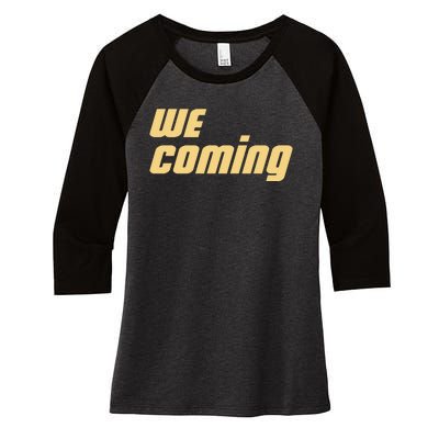 We Coming Buffaloes Football Women's Tri-Blend 3/4-Sleeve Raglan Shirt