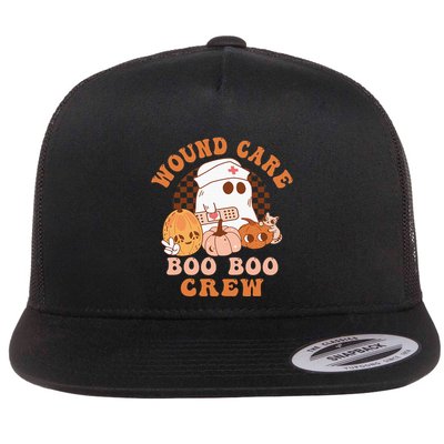 Wound Care Boo Boo Crew Funny Nurse Ghost Halloween Flatbill Hat
