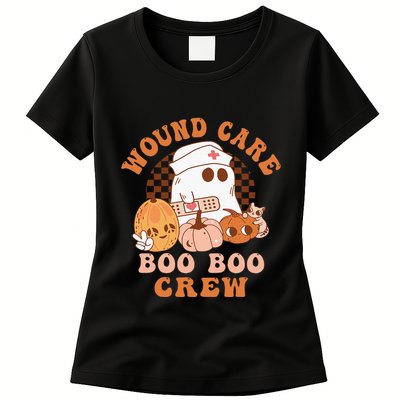 Wound Care Boo Boo Crew Funny Nurse Ghost Halloween Womens T-Shirt