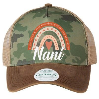 Womens Cute Boho Rainbow Nani Mother's Day Best Nani Mommy Grandma Legacy Tie Dye Trucker Hat