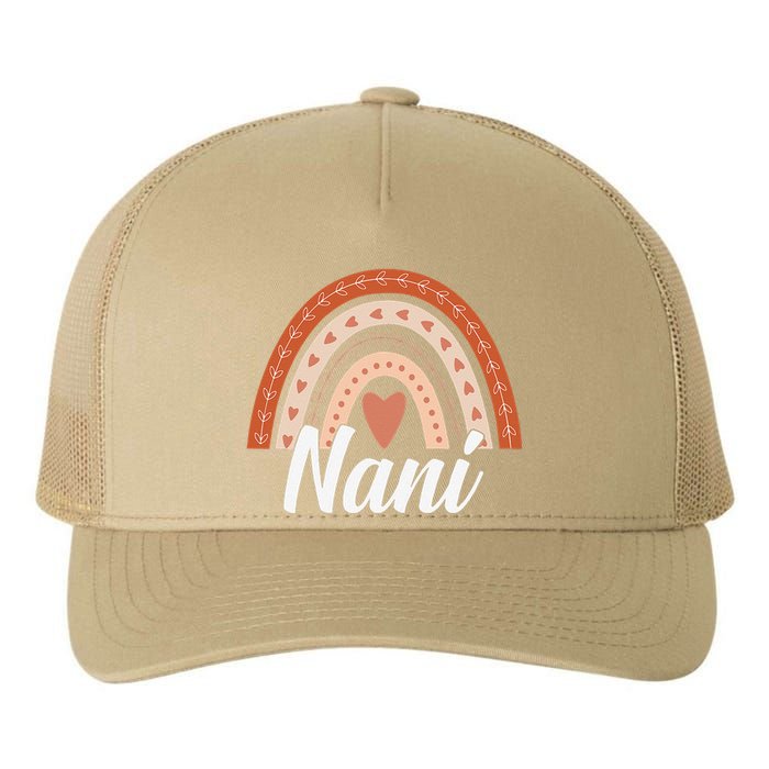 Womens Cute Boho Rainbow Nani Mother's Day Best Nani Mommy Grandma Yupoong Adult 5-Panel Trucker Hat