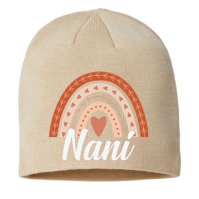 Womens Cute Boho Rainbow Nani Mother's Day Best Nani Mommy Grandma Sustainable Beanie