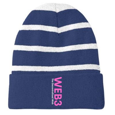 WEB3 Crypto Blockchain NFT Internet3.0 DeFi Metaverse Web3.0 Decentralize Web3.0 Striped Beanie with Solid Band