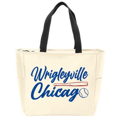 Wrigleyville Chicago Baseball American Zip Tote Bag