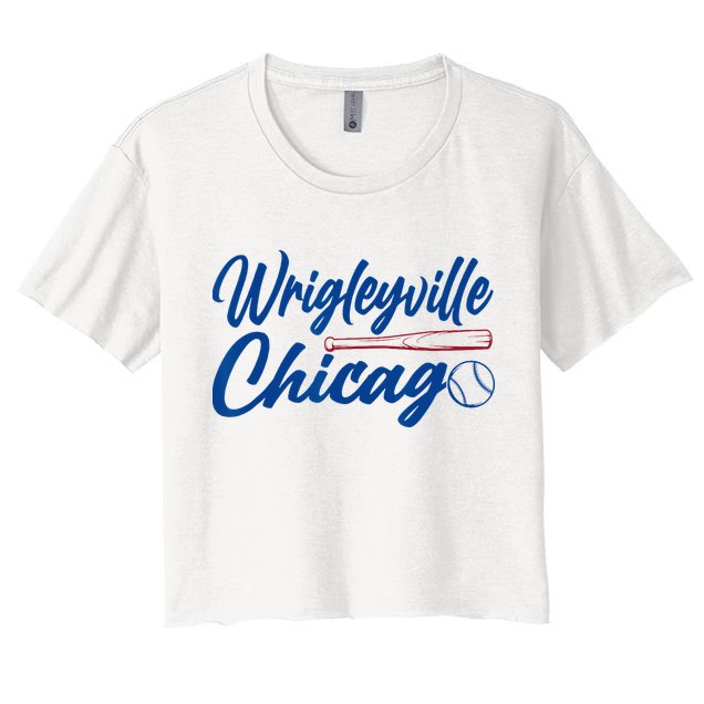 Wrigleyville Chicago Baseball American Crop Top