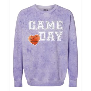 Women's Cute Basketball Mom Friday Night Game Day Colorblast Crewneck Sweatshirt