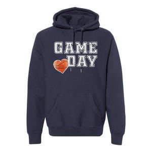 Women's Cute Basketball Mom Friday Night Game Day Premium Hoodie