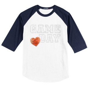 Women's Cute Basketball Mom Friday Night Game Day Baseball Sleeve Shirt