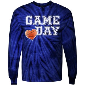 Women's Cute Basketball Mom Friday Night Game Day Tie-Dye Long Sleeve Shirt