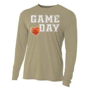 Women's Cute Basketball Mom Friday Night Game Day Cooling Performance Long Sleeve Crew